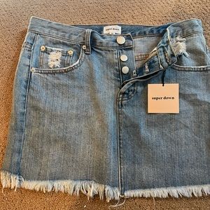 Super down denim mini skirt